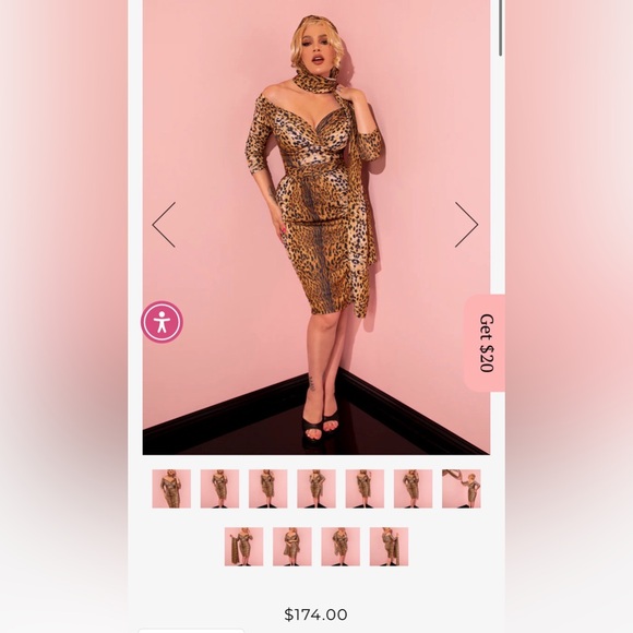 Vixen by Micheline Pitt Starlet Leopard Print Wiggle Dress + Scarf - Picture 2 of 8